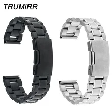 Универсальный ремешок из мм нержавеющей стали 18 мм 20 мм 22 мм сменный ремешок браслет с звеном для снятия и пружинный бар черный серебристый
