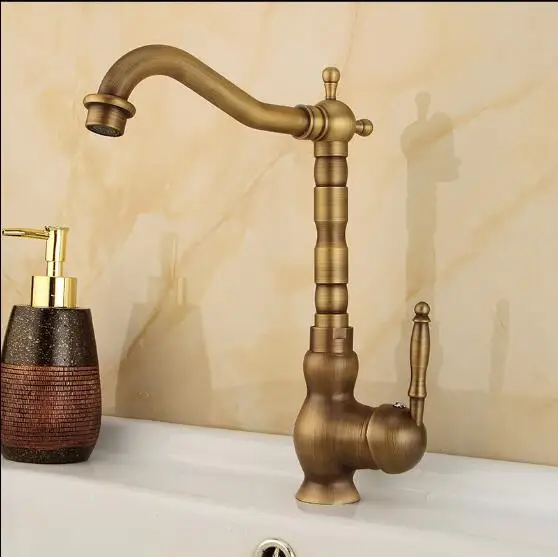 

Hot and Cold Kitchen Faucets Single Handle Antique Kitchen Tap Single Hole Handle Rotate Kitchen Crane Swivel Sink Mixer Tap