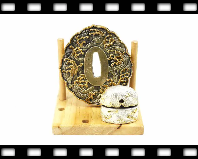 TFK032 самурай катана волна Tsuba Fuchi Кашира Катана фитинги для DIY