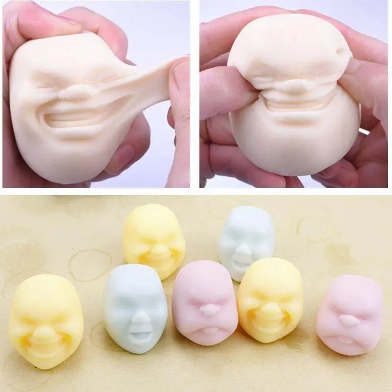 

Random Squishy Face Human Funny Ball Pressure Vent Wreak Reduce Anti-Stress Toy
