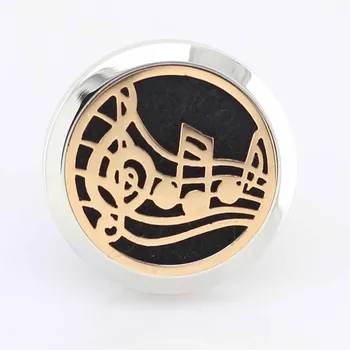 

Music design stainless steel Aromatherapy essential oil diffuser 30mm car diffuser locket perfume fashion jewelry