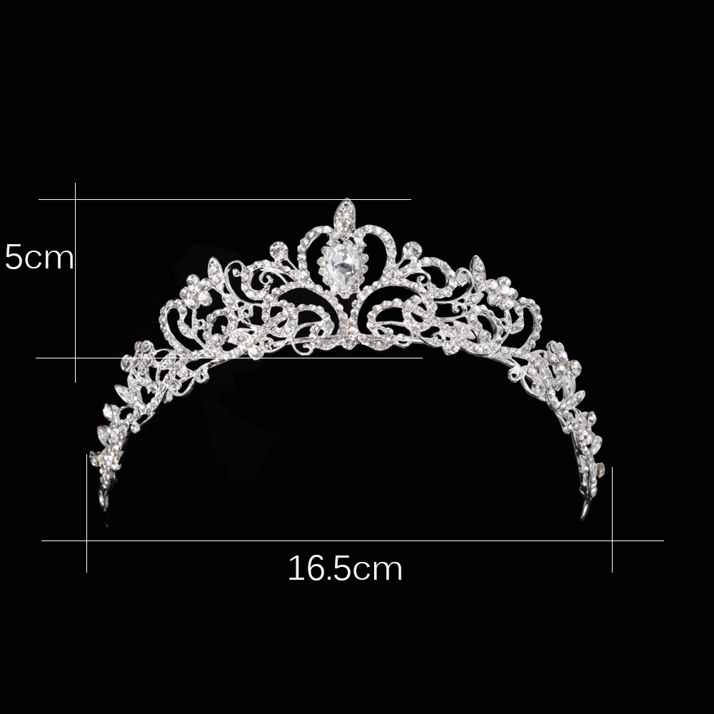 Big Princess Tiara Red Crown Crystal Rhinestone Wedding Accessories Pearl Headband Bridal Hair Headdress Girl Hair Jewelry