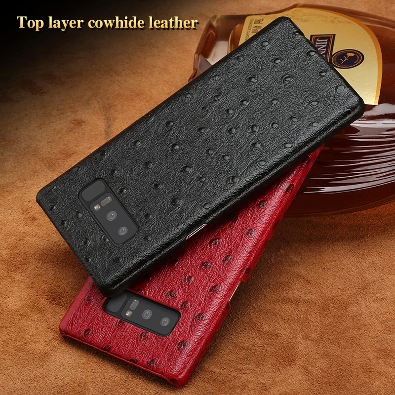 

wangcangli brand phone case ostrich grain half-wrapped phone case For Samsung Note 8 phone case full handmade custom processing