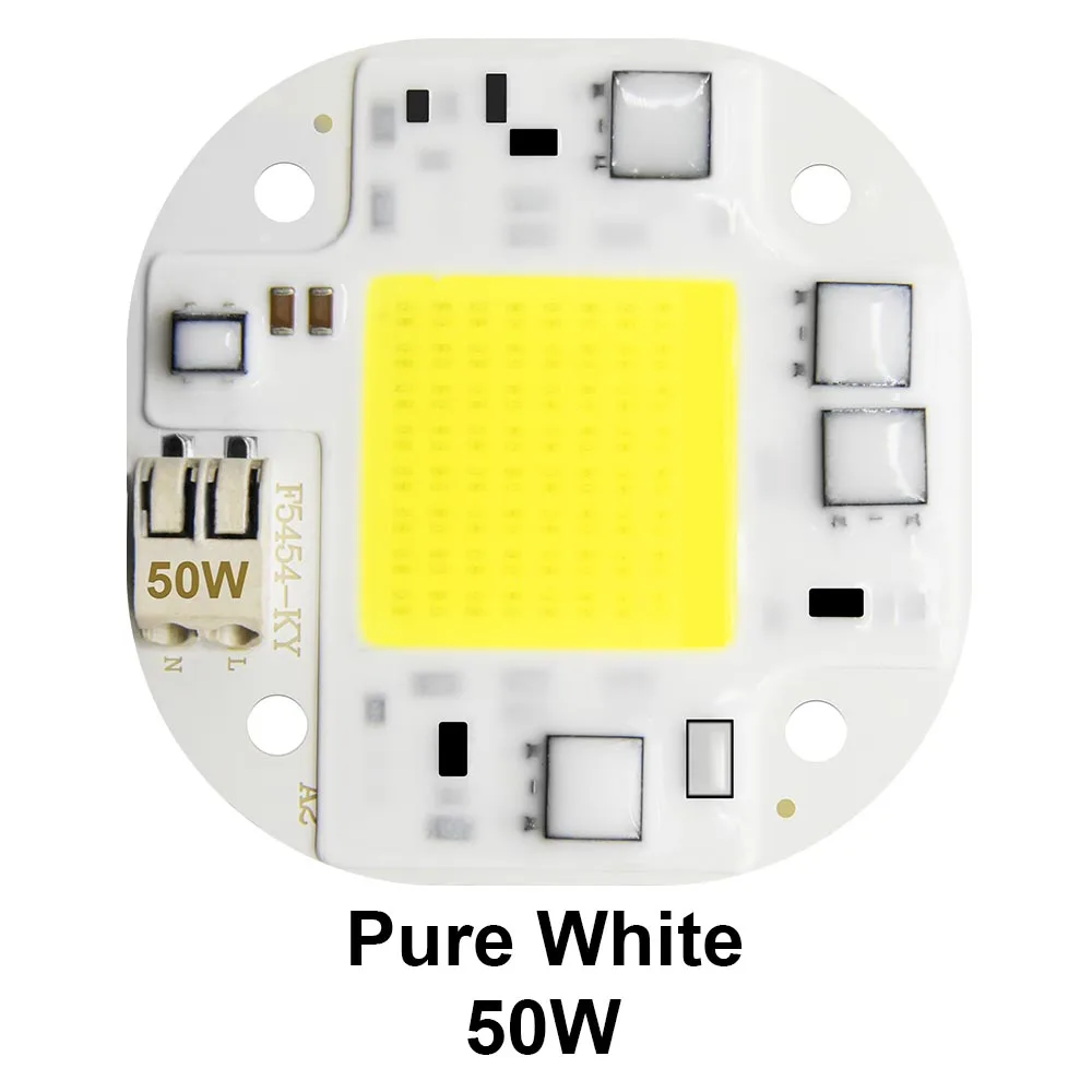 Hontiey светодиодный COB Чип 220 В 110 В Смарт IC нет необходимости драйвер лампы прожектор светильник 20 Вт 30 Вт 50 Вт теплый белый рост растений Точечный светильник ing - Испускаемый цвет: 50W Pure White