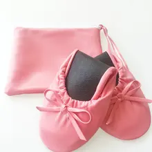 Леди складная обувь с мешком складной балетки на плоской подошве