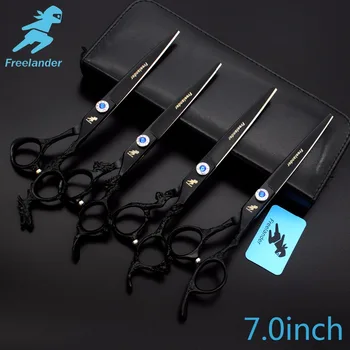

7.0inch Professional Premium Sharp Edge Dog PET GROOMING SCISSORS SHEARS Pet Scissors black Teflon