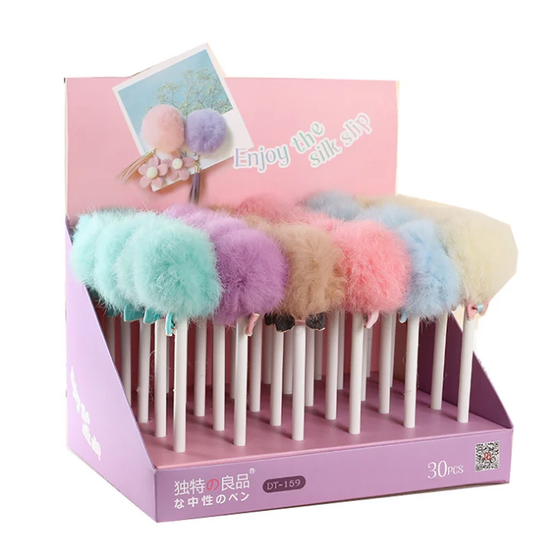 

3 Pcs/set Cute 0.38mm Colorful Lollipop Bow Tie Plush Gel Pens Signing Pen Black Ink Pen Office School Stationery Gifts