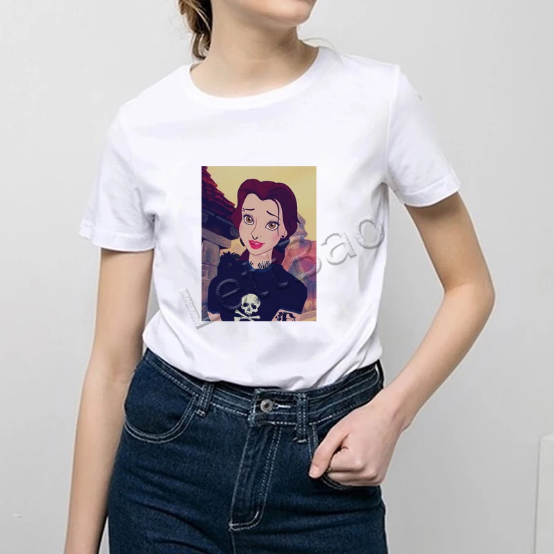 

Punk Alice Girl T-Shirt Women Snow White Streetwear Tees Soft Cotton O-Neck Short Sleeve Casual Tops Summer Harajuku Shirts