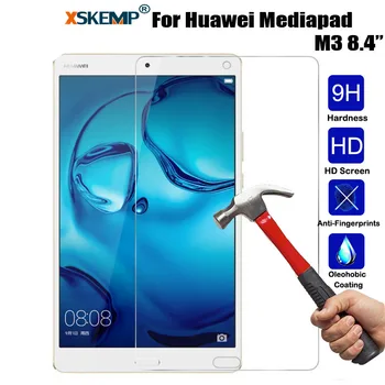 

XSKEMP 0.3mm Tablet Protective Film Tempered Glass For Huawei Mediapad M3 8.4 Ultra Clear 9H Hardness LCD Screen Protector Guard