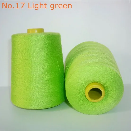 5000 ярдов, 20 s/2 нити прочный полиэстер нитки для швейной машины для Оксфорд/мешок/занавес/одеяло - Цвет: No.17 Light green