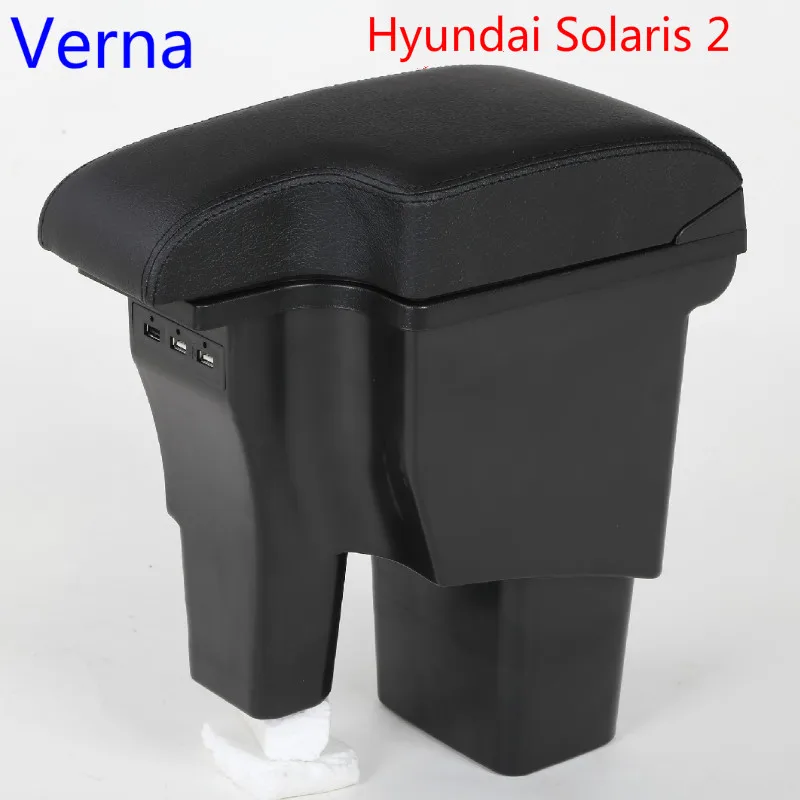 

For Hyundai Solaris 2/Verna armrest box central Store content box with cup holder ashtray car-styling accessory