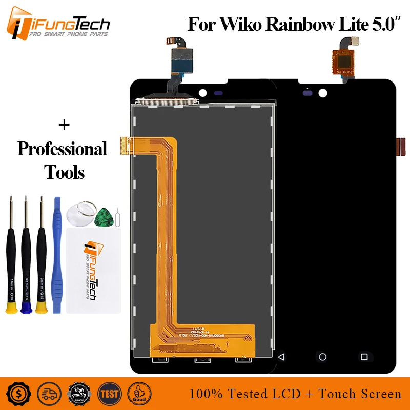 

For Wiko Rainbow Lite 4G LCD Display+Touch Screen Assembly Repair Parts Replacement Accessories+free tools