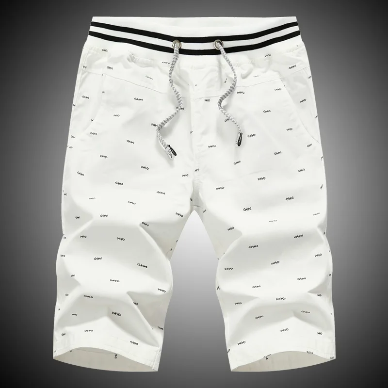 MYAZHOU Лето Для Мужчин's Рубашки домашние, большие размеры прямой комфорт мода печатных эластичный пояс хлопковые домашние Шорты мужской M-4XL