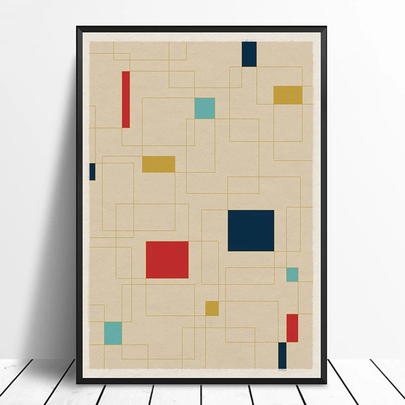 Средний век современный 10 геометрический Ретро минималистичный художественный плакат домашний декор настенные изображения стена отпечатанная на холсте картина