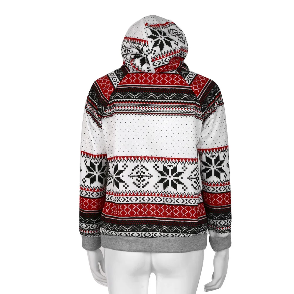Страуса, высокое качество, Женская Рождественская Толстовка со снежинками, джемпер, подходящий пуловер с капюшоном, топ, хороший подарок