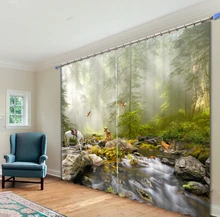 2017 Modern Blackout font b Window b font font b Curtain b font Beautiful forest 3D