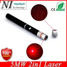2en1 de alta Potencia de Gran Alcance Rojo Lápiz Puntero Láser Puntero Láser 5 mw Caneta Laser Rojo Violeta Lazer Verde Con Tapa de Estrellas alta calidad