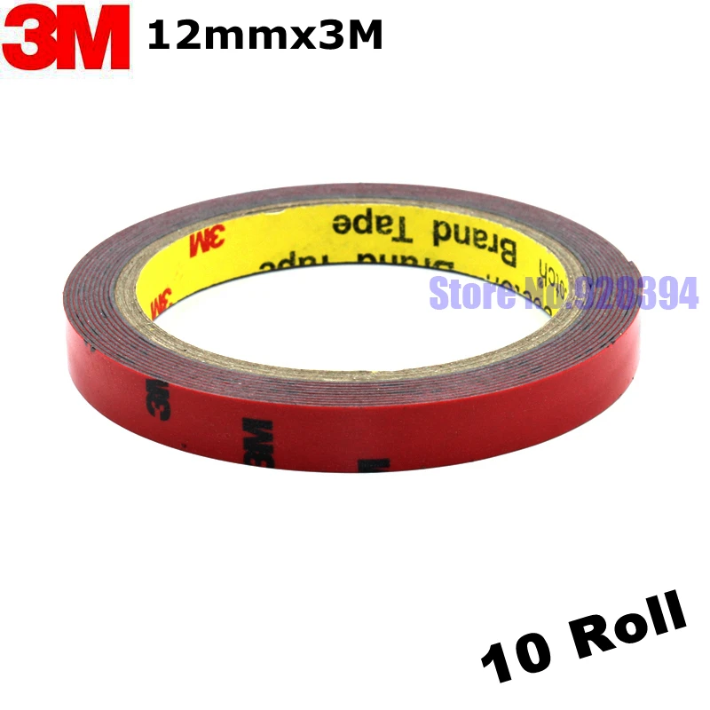 10Rolls 12mm x 3Meter 3M Tape Automotive Auto Truck Car Acrylic Foam