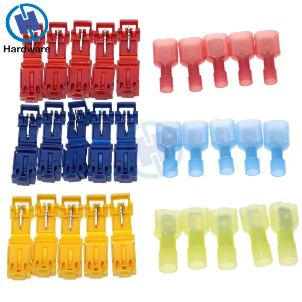 

30PCS(15set) Wire Cable Connectors Terminals Crimp Scotch Lock Quick Splice Electrical Car Audio 22-10AWG 0.5mm-6mm Kit Tool Set