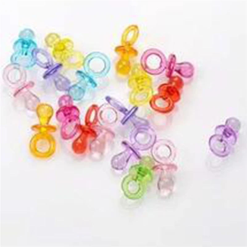 50pcs Baby Shower Christening Mini Pacifiers Girl Boy Party Home Decorations Happy Birthday Party Gift Baby Shower Pacifier