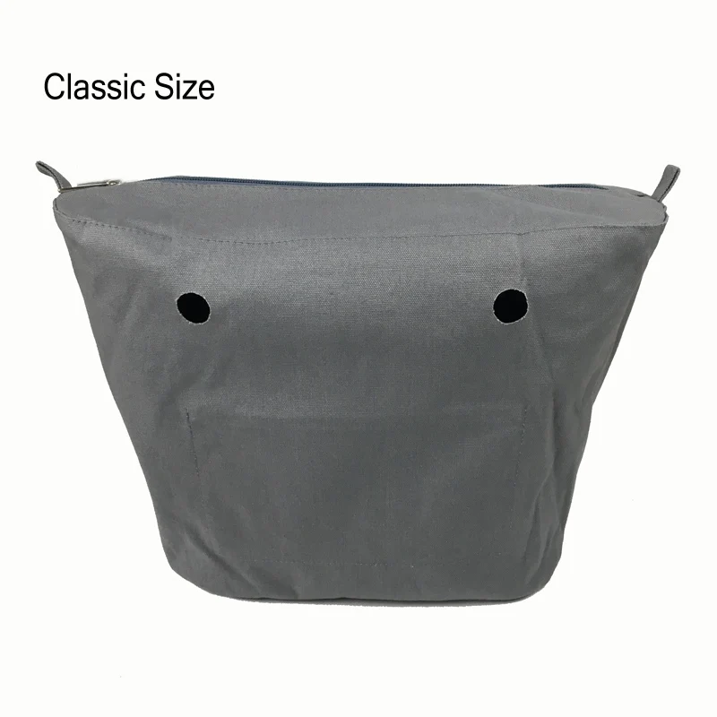 Classic Mini Size waterproof Solid Canvas Insert Inner Lining Insert Zipper Pocket for Obag O Bag handbag Silicone bag