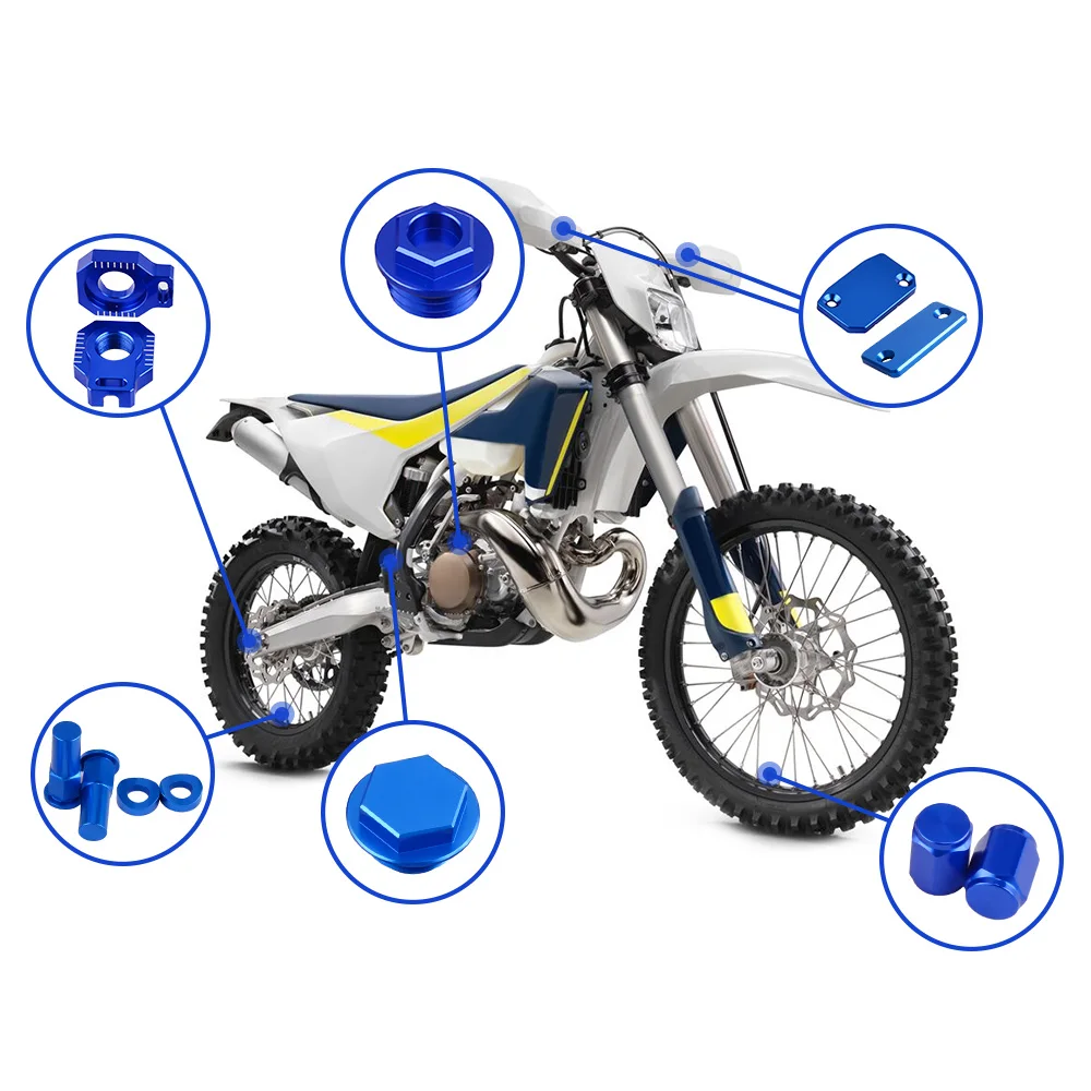 

Clutch Brake Reservoir cover Oil Filler Plugs Axle block Kits For Husqvarna TE 125 150 250 300 TX125 FE 250 300 350 450 480 501