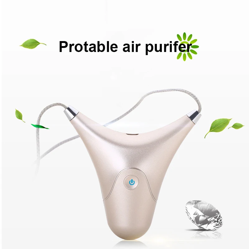 

Wearable Air Purifier Portable Travel Necklace Oxygen Concentrator Negative Ion Generator for Home Car Office