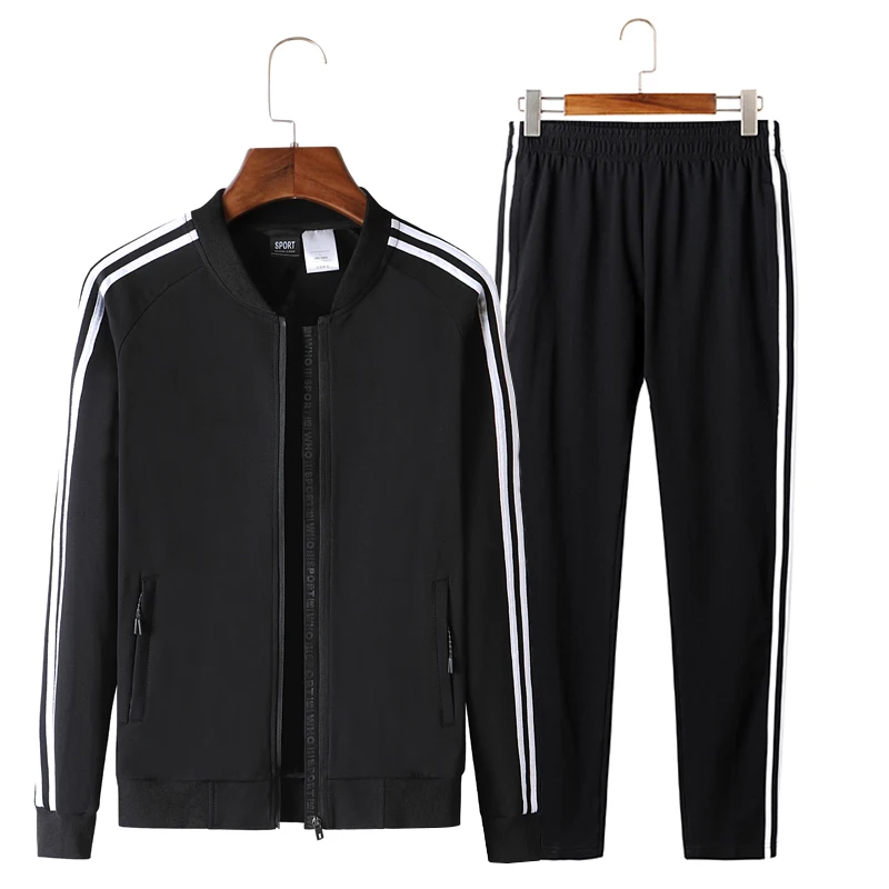 

Sport Suit Men Knitting Sportsuit Windproof Sportswear Baseball Collar Slim Fit Tracksuit Keep Warm Gym Suit Men Running Sets
