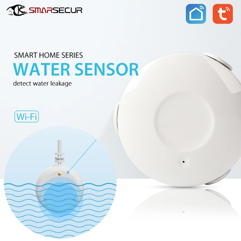 

Smart WIFI Water Flood Detector WIFI Water Leakage Detector App Notification Alerts Water Sensor Alarm Leak Alarm Home Securit