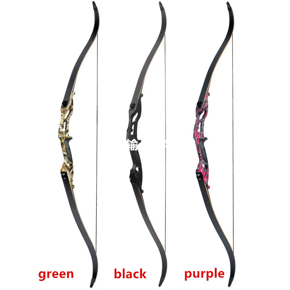 

3 Color 30-50 lbs Metal Riser Recurve Bow 56 inch Hunting Bow Brace Height Traditional Long Bow Hunting