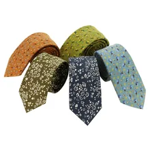 6 см Винтаж с цветочным принтом 6 см связи для свадьбы смокинг хлопок тонкий галстук Мужская Gravata Masculina шеи галстук