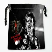 Высококачественная сумка для хранения с завязкой на заказ с принтом Майкла Джексона, подарочные атласные сумки 27x35 см, компрессионные сумки