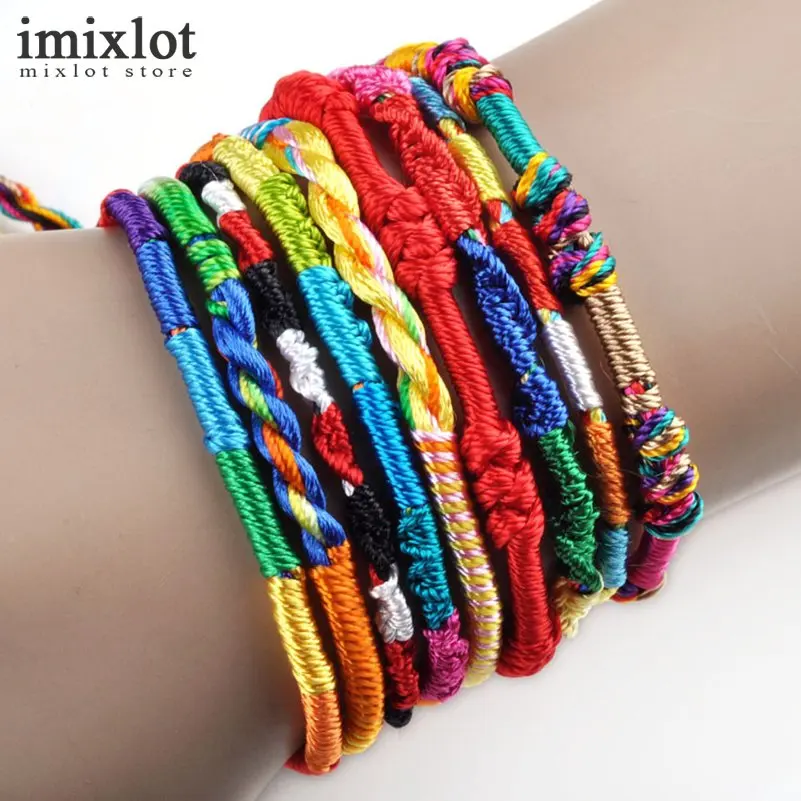 

30 Pcs/Lot Wholesale Weave Thread Rope String Friendship Bracelets Handmade Charm Strand Bangle Fashion Jewelry