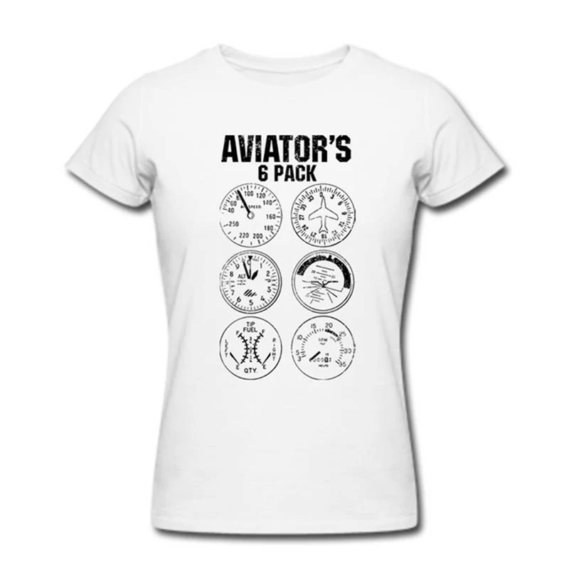 Авиатор шесть пакет футболка для мужчин Забавный пилот путешествия Юмор отдых полета Новинка топы футболки хлопок короткий рукав крутая футболка - Цвет: White Women