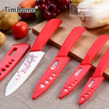 Originals Timhome Brand Zirconia Ceramic Knife set 3″4″5″6″Kitchen Knife with Covers as Free Gift