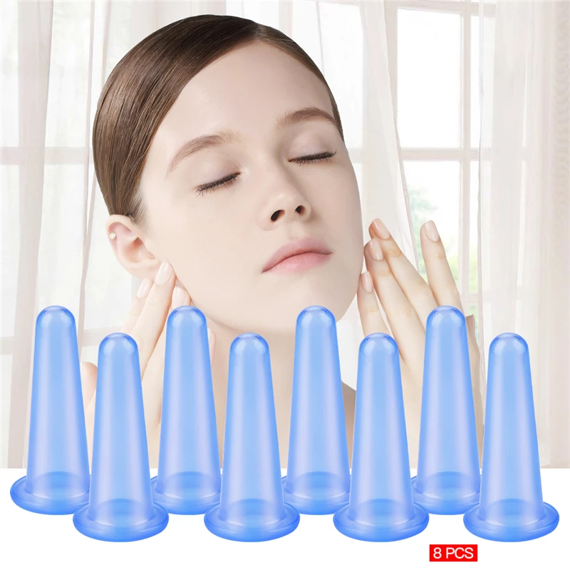 8 шт. силиконовые чашки профессиональный набор для терапии антицеллюлитный