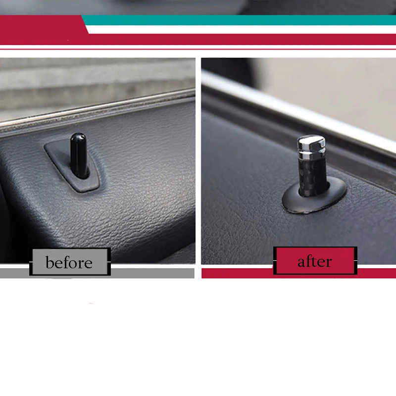 4Pcs Carbon Fiber Car Door Pin Decoration for BMW E39 E46 E90 E92 F30 E60 E61 F10 E65 E66 E82 X3 X5 X6 Accessories Car Styling (12)