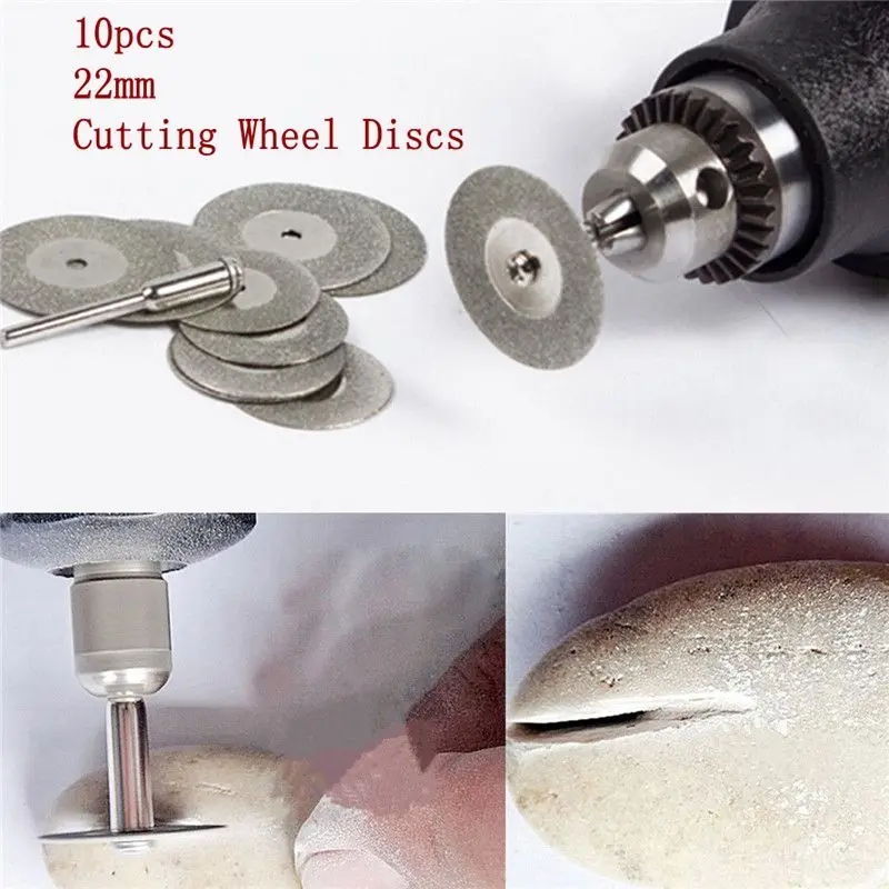 10 шт. 22 мм Алмазный диск для резки дисков роторный инструмент циркулярные пилы режущие диски сердечник Dremel Cutoff