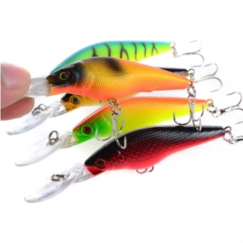 

1pcs Minnow Fishing Lure 90mm 6.3g 3D Eyes Crankbait Fishing Wobblers Artificial Plastic Hard Bait peche Fishing Tackle