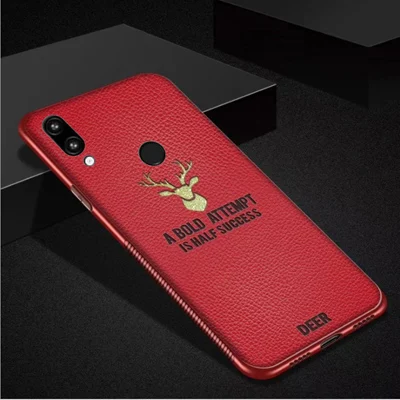 Чехол для huawei Enjoy Max, покрытие, кожа, мягкий чехол для телефона huawei Enjoy Max, задняя крышка, блестящие Защитные чехлы с оленем - Цвет: Красный