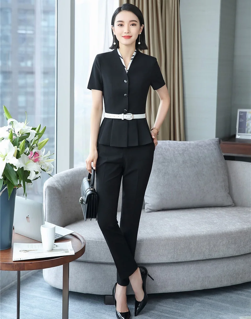 Costumes Vêtements Les Pour Travail Bureau De D'été Pantalon Dames Uniforme Ensemble Veste Blazer D'affaires Femmes Styles Et 7wExgfSpq