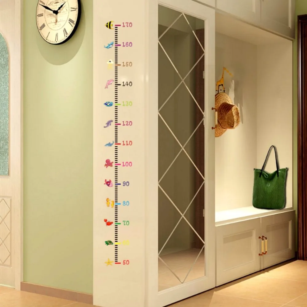 

Cute Pattern Baby Child Growth Height Measurement Chart Wall Sticker Art Decals for Household Decorations