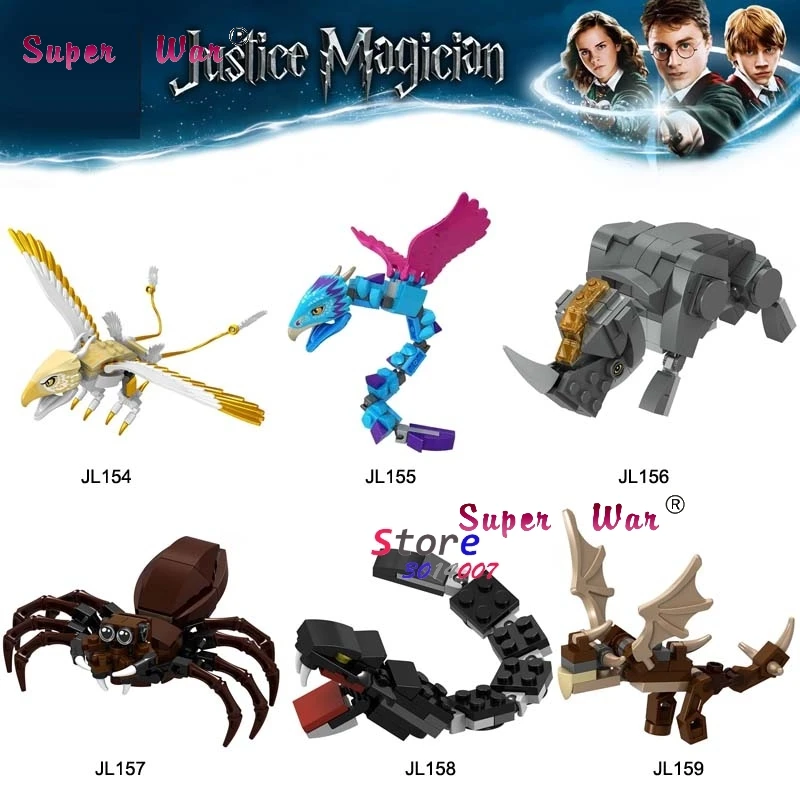 

Single Building Blocks Movie Aragog ThunderBirds Occamy Erumpent Basilisk Hungarian Horntail toys for children