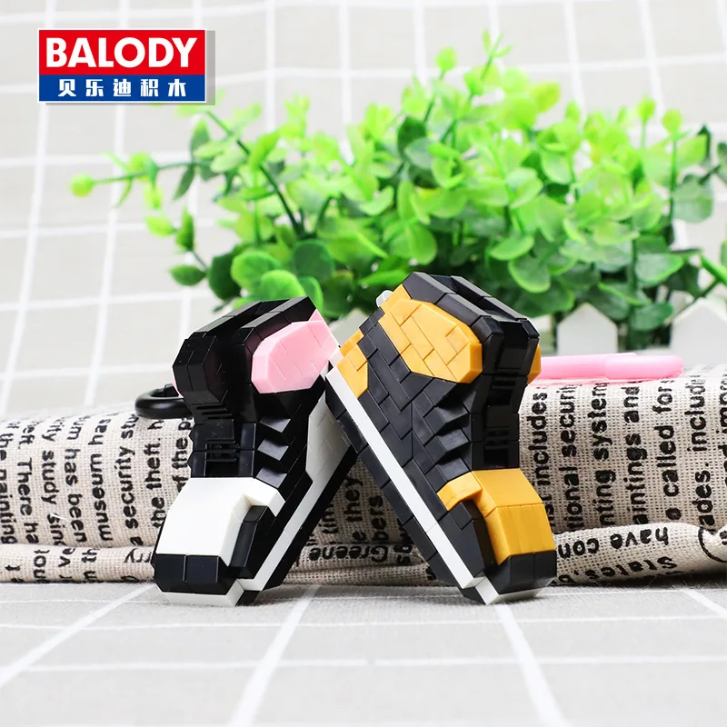 

15Pcs/set AJ shoes Keychain Blocks Building Blocks Key ring Model Kits Set DIY Toys for lovers