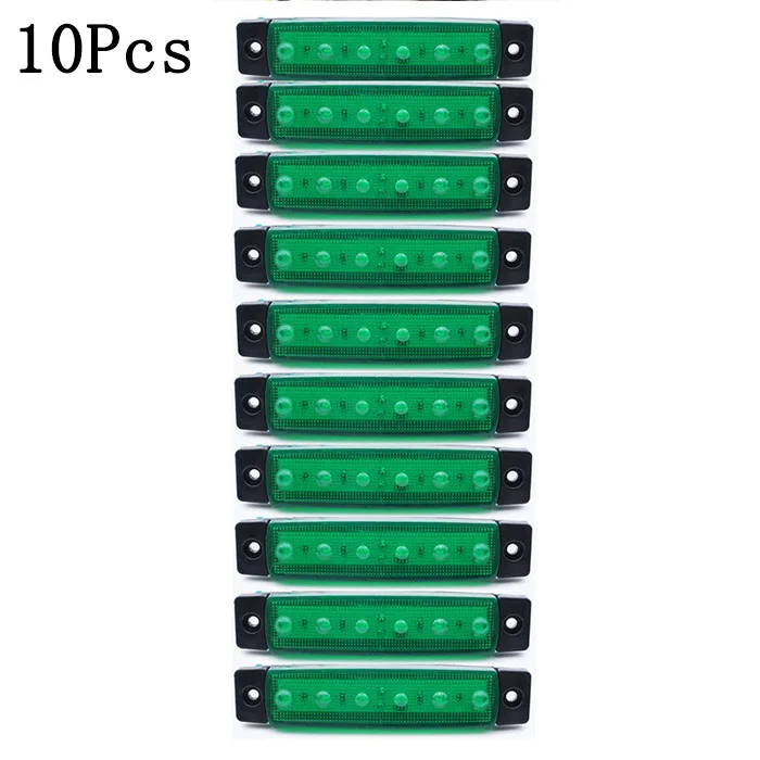 Shiyan 6 SMD СВЕТОДИОДНЫЙ Автомобильный автомобильный грузовой автомобиль грузовик прицеп боковые габаритные индикаторы поворотник сигнальный светильник s задний Предупреждение светильник 24 в 12 В - Цвет: 10x Green