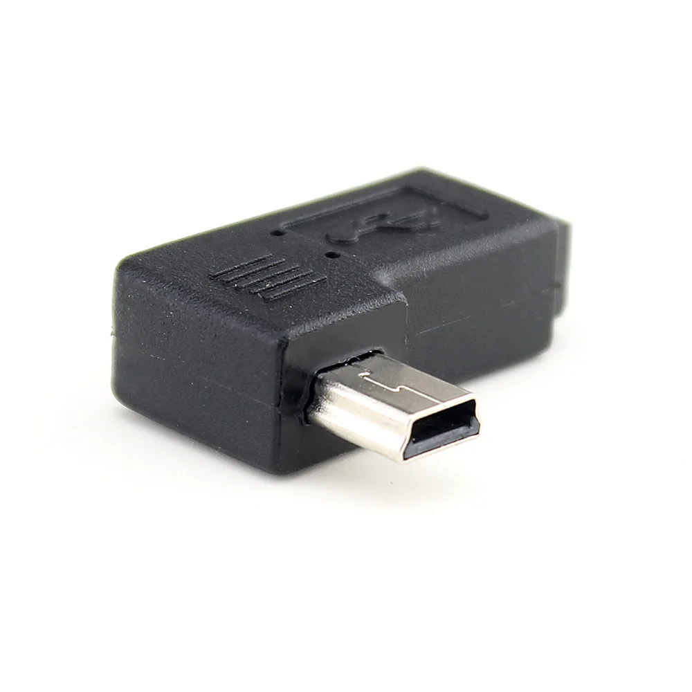 90 degree right angle mini 5pin USB B male to female plug connector