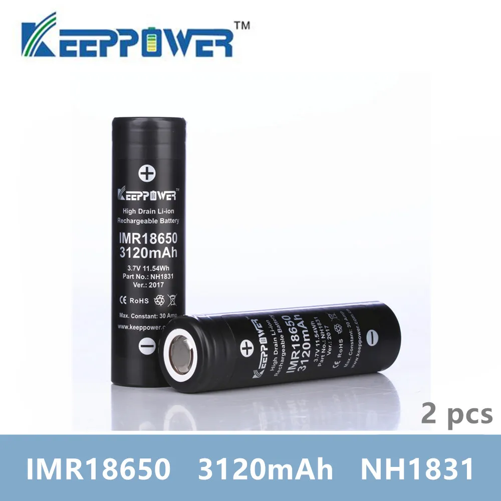 2 шт. Keeppower 30A 3 7 В разрядка IMR18650 3120 мАч NH1831 литий-ионная аккумуляторная батарея IMR