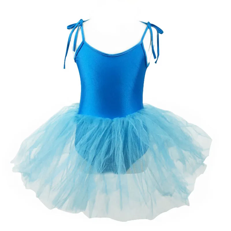 2018 Cute Ballet Tutu Dress For Children Girls Dancing Clothes Gymnastic Dress Leotards Costumes Sling Spandex Polyester 128 Blue