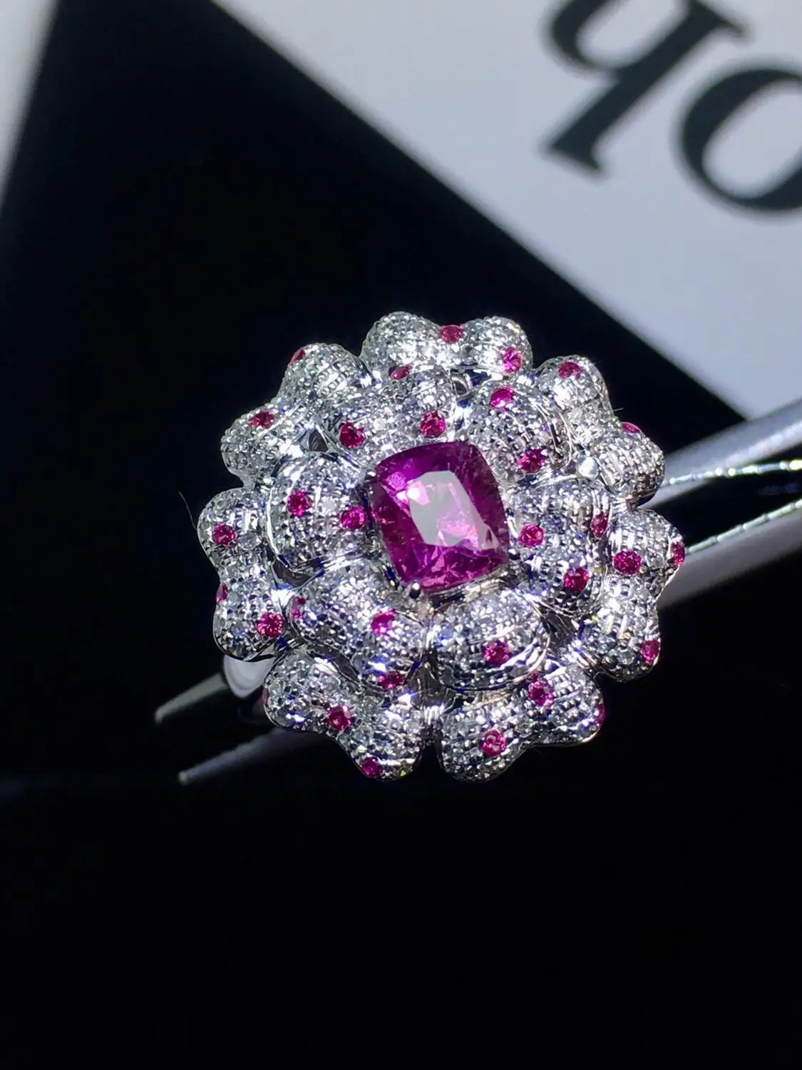 Сапфировое Кольцо 0.74ct Настоящее чистое 18 K природный розовый сапфир padpardscha