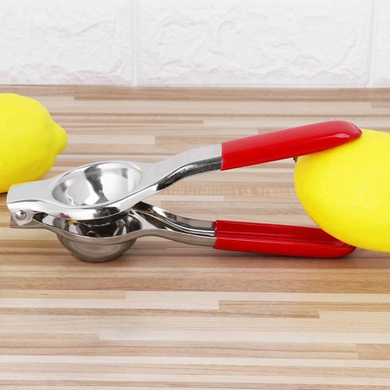 

Stainless Steel Premium Quality Metal Lemon Lime Squeezer With Silicone Handles